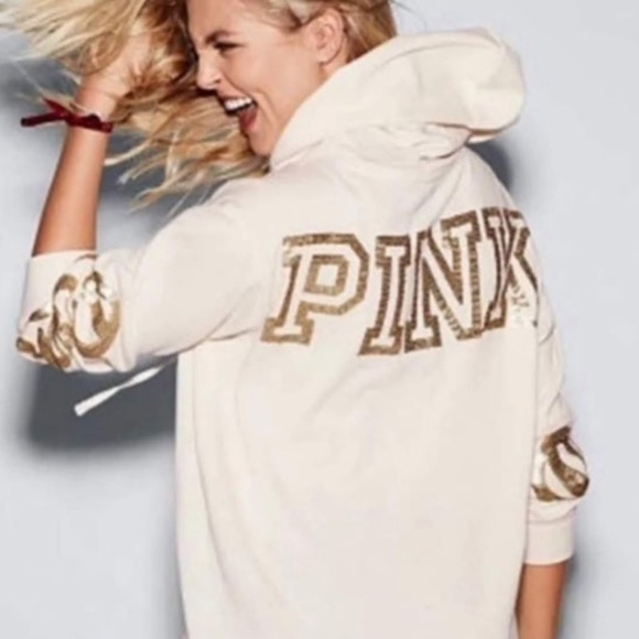 VS PINK BLING “CAMPUS” BLING LE PULLOVER HOODIE - Picture 4 of 6